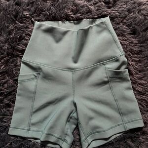 Women's High-Waisted Green Shorts